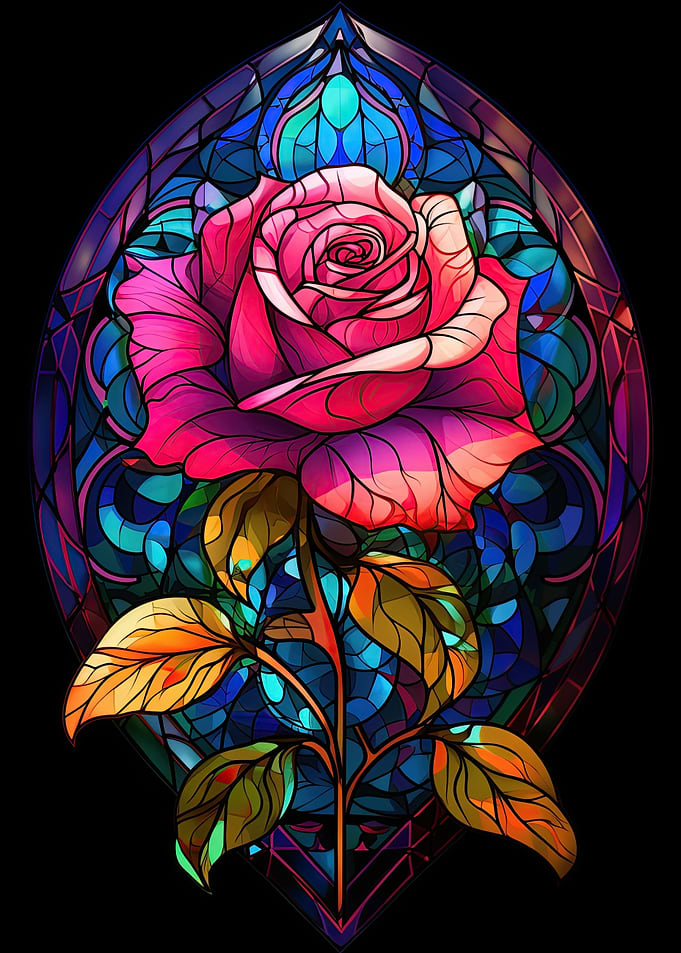 Red Rose Basks in Glass