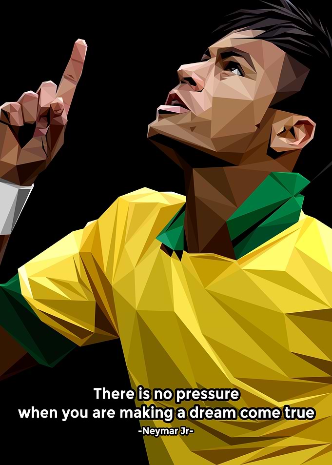 Neymar Low Poly Quote