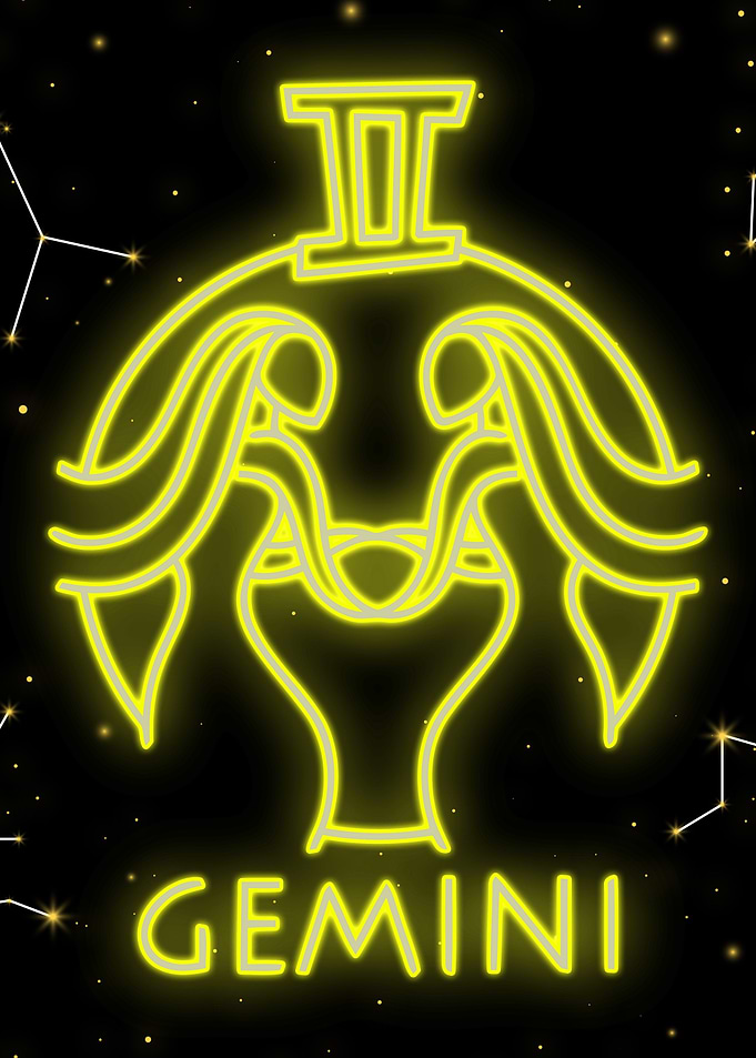 gemini neon zodiac