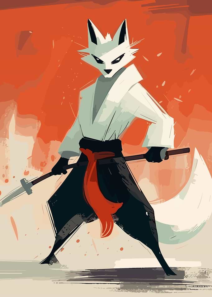 fox samurai animal