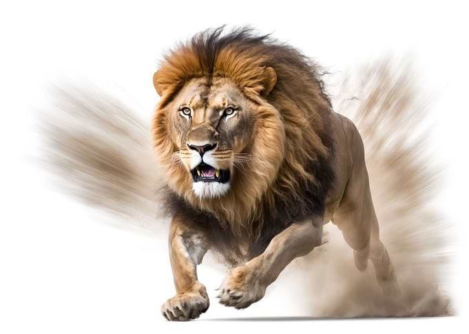 Lion running