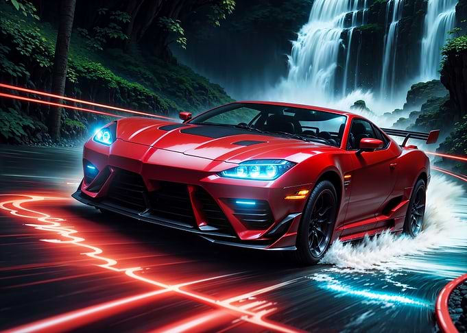 Red Tuning Car
