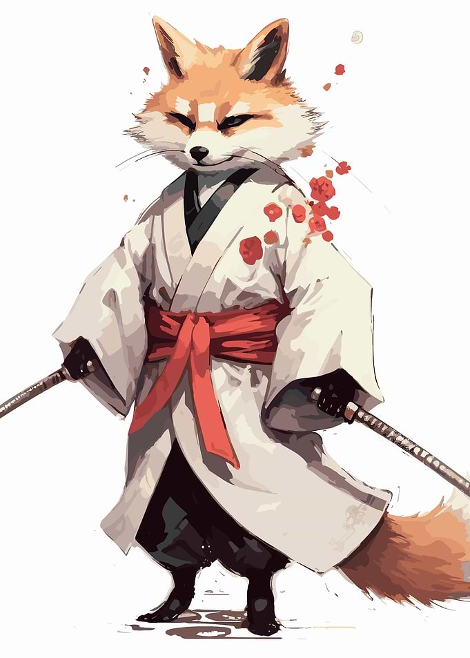fox samurai animal