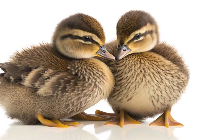 Two ducks bay cubs