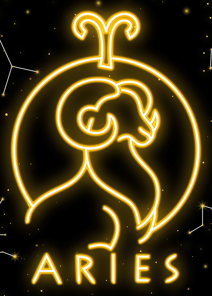 aries neon zodiac