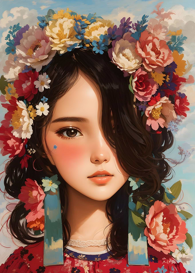 Flowers and Girl