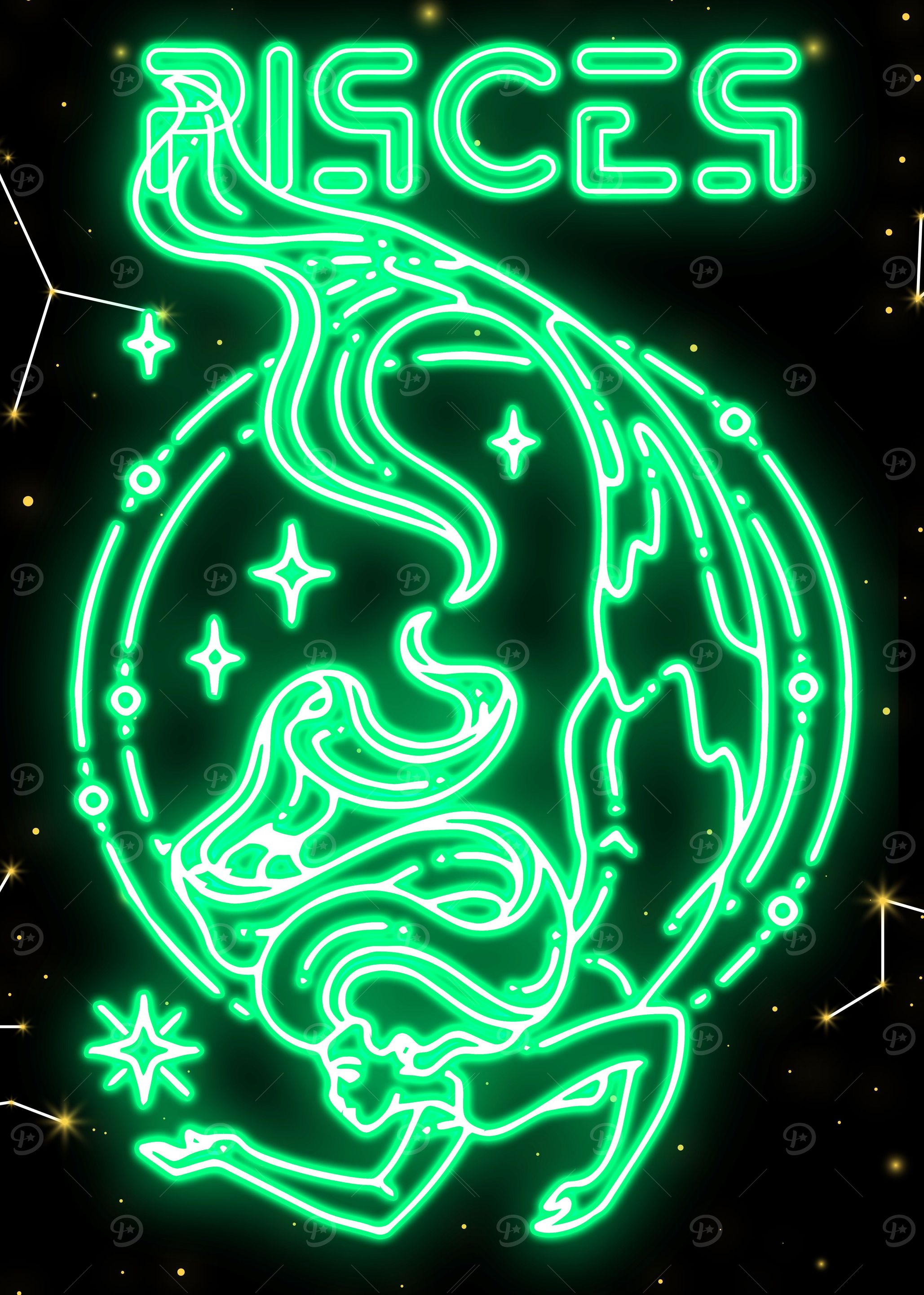 pisces neon zodiac