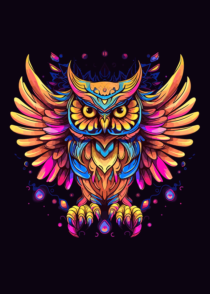 Bird Owl Colorful