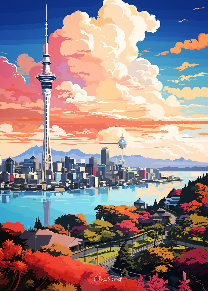 AUCKLAND Oil Painting