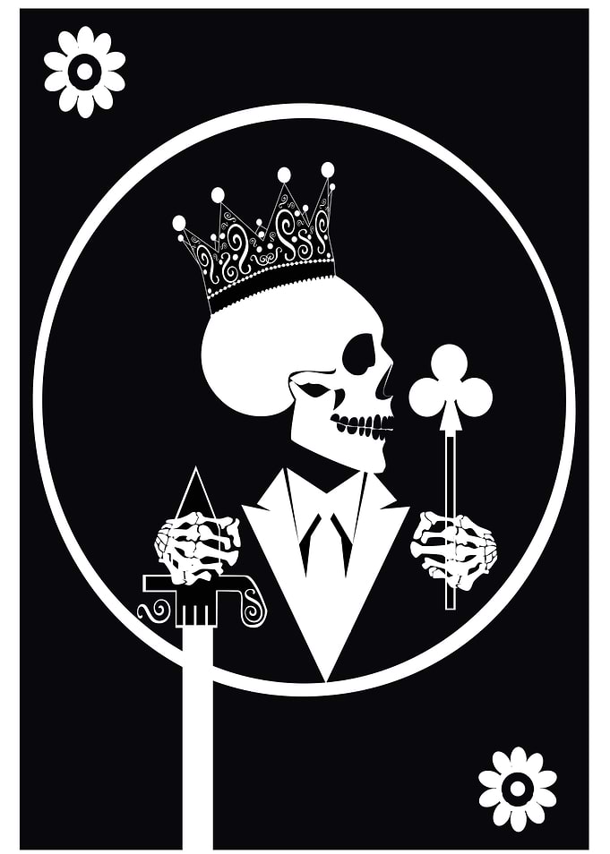King skull icon with the c
