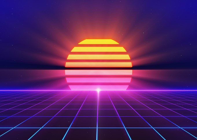Retro Sun 1980s style