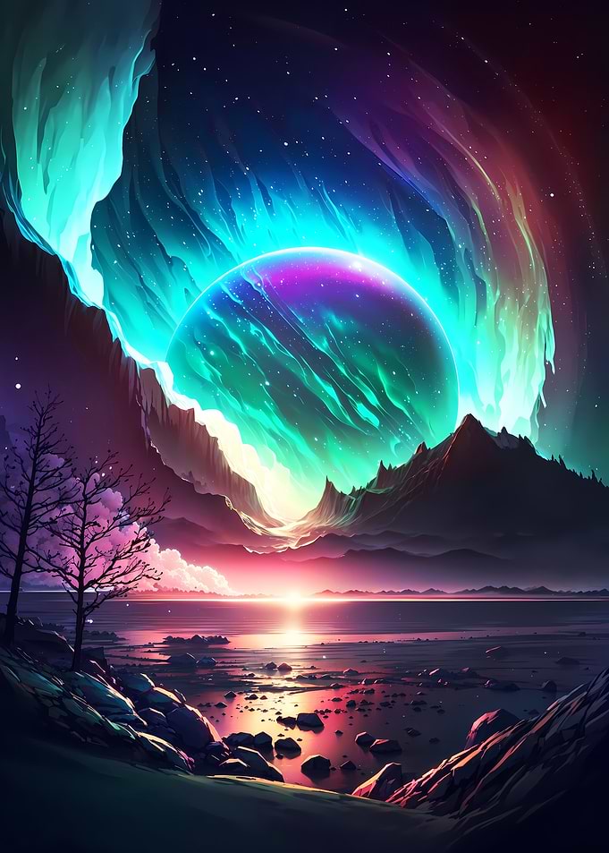 Stellar Aurora Landscape