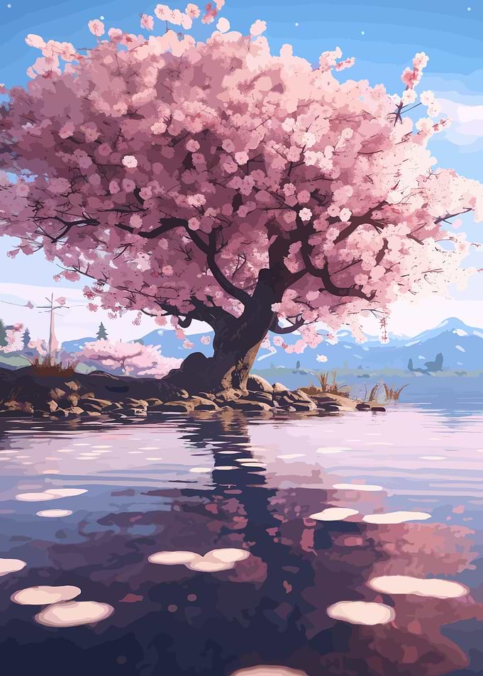 Japan Lake Cherry Blossom