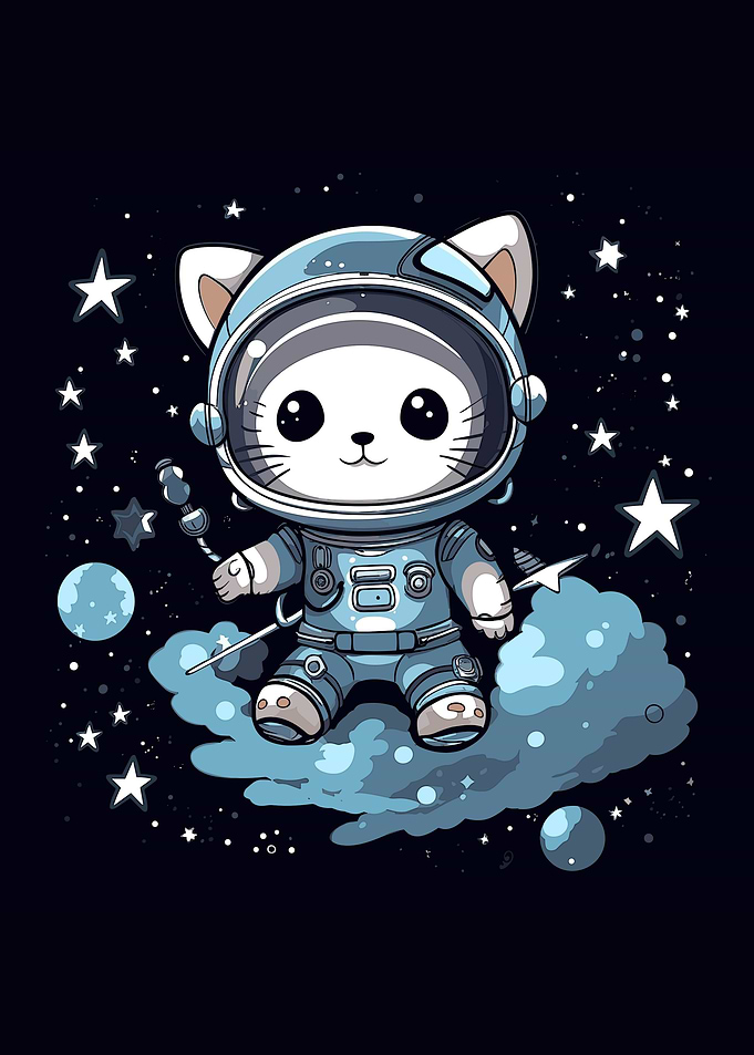 cute cat astronaut