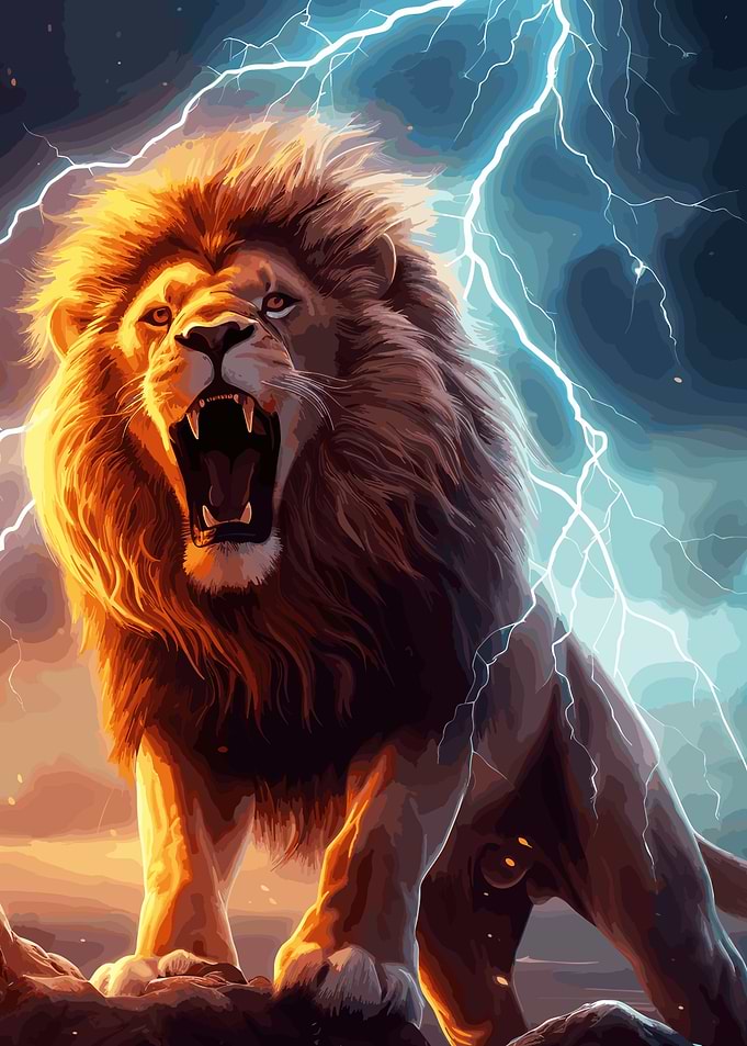 Aggressive Angry Lion
