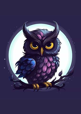 owl night moon