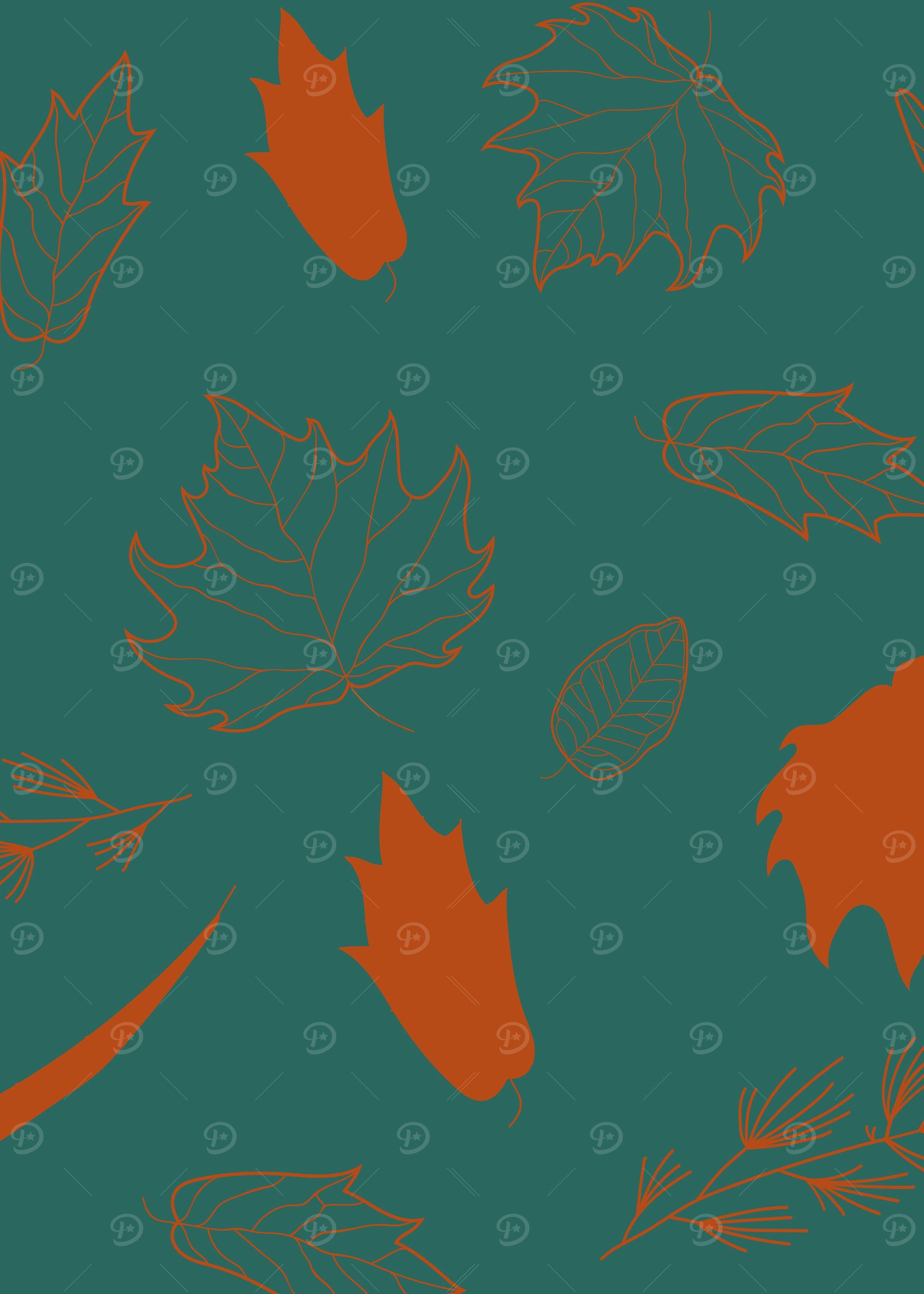 Teal Maple Pattern