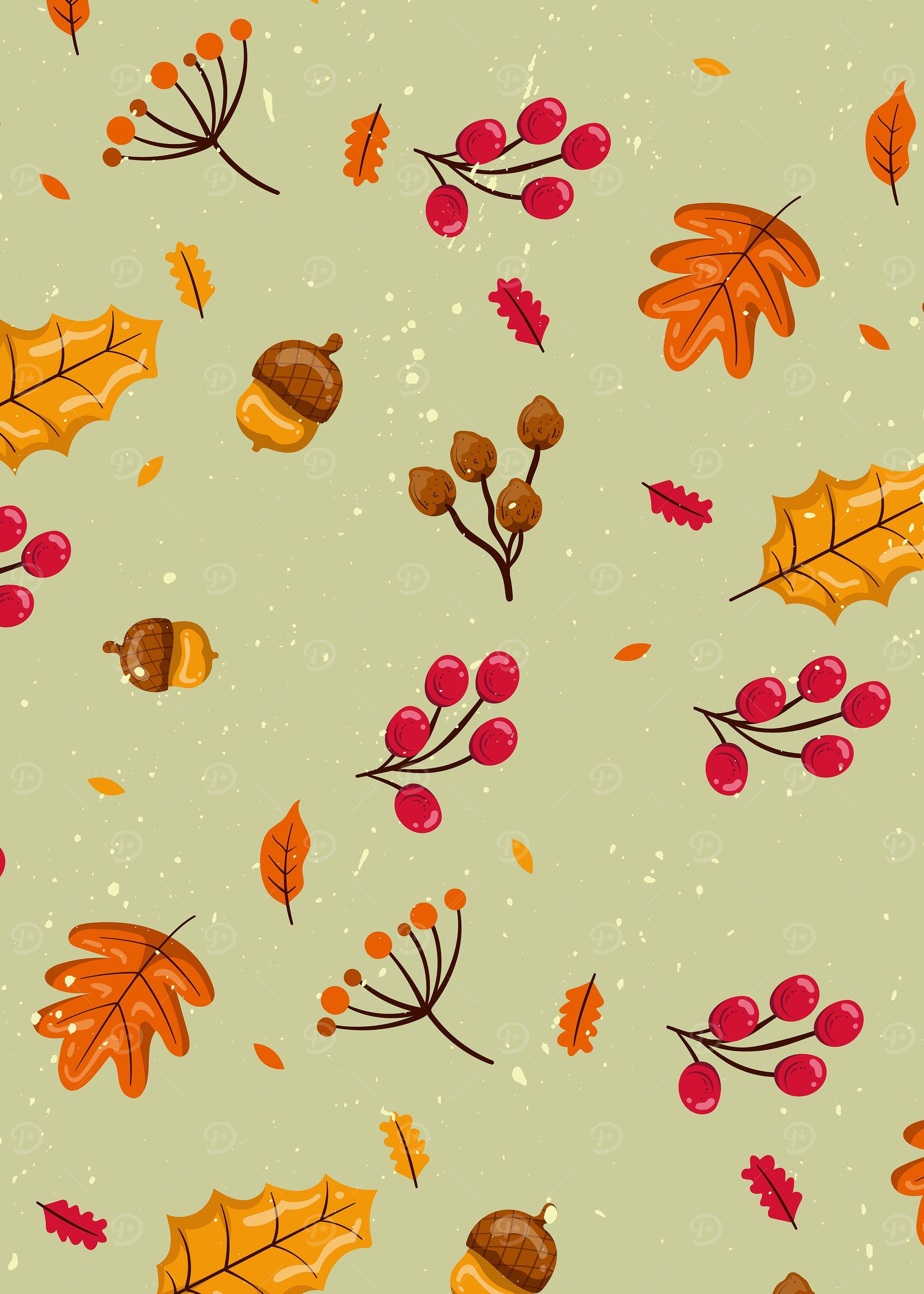 Fall Pattern Sage Green