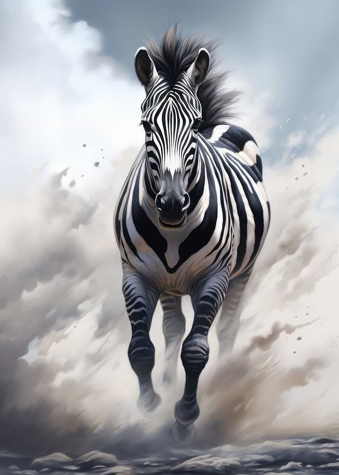 Running Black Zebra