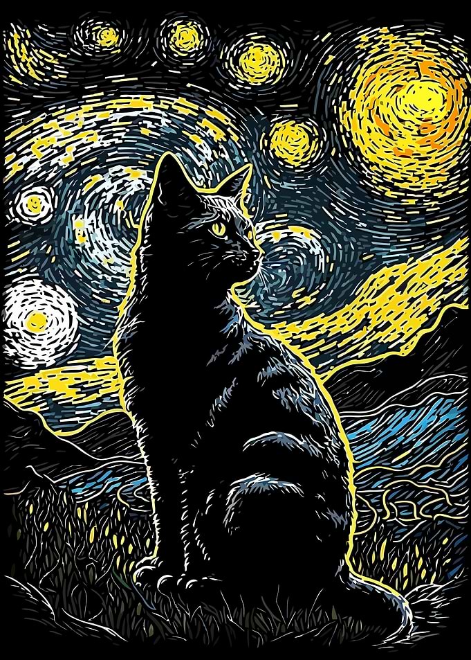 Starry Night Cat