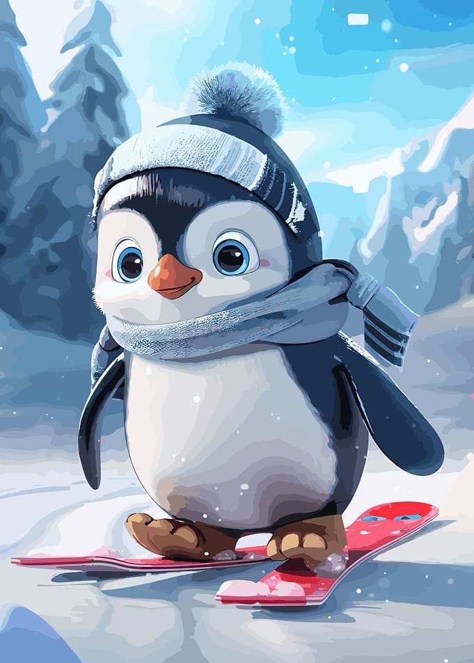 penguin in winters