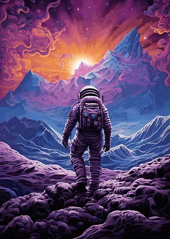 Astronaut On A Mountain