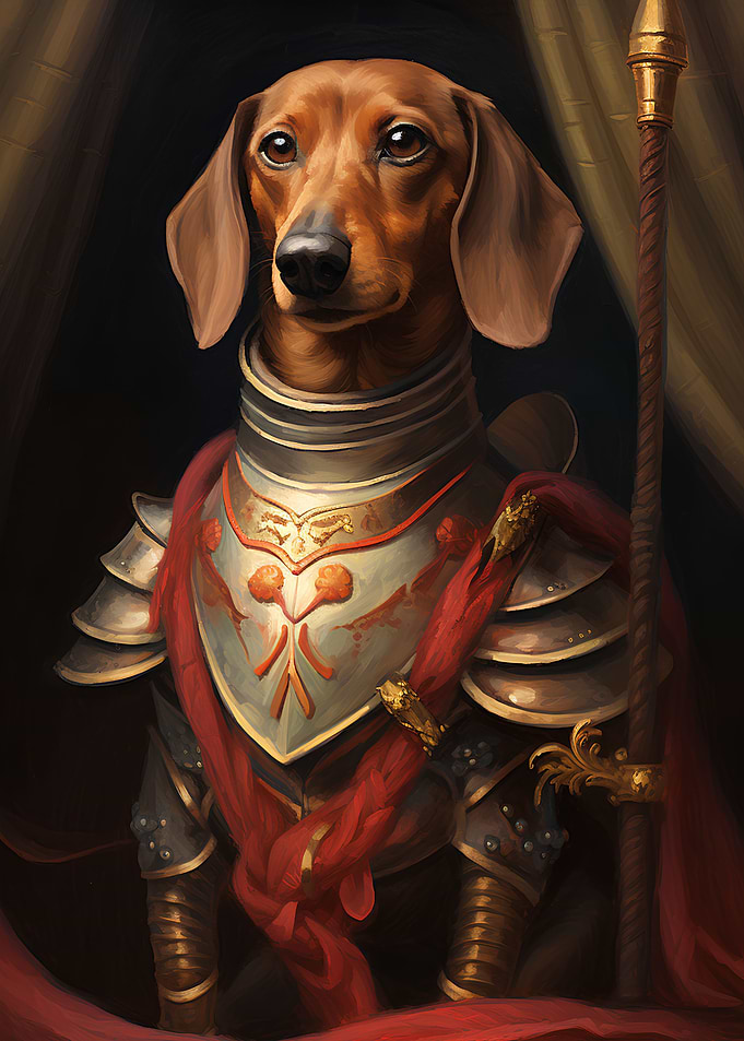 Dachshund dog king style