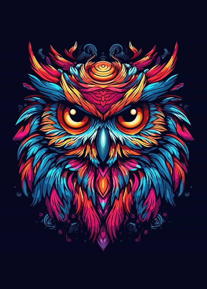 Bird Owl Colorful