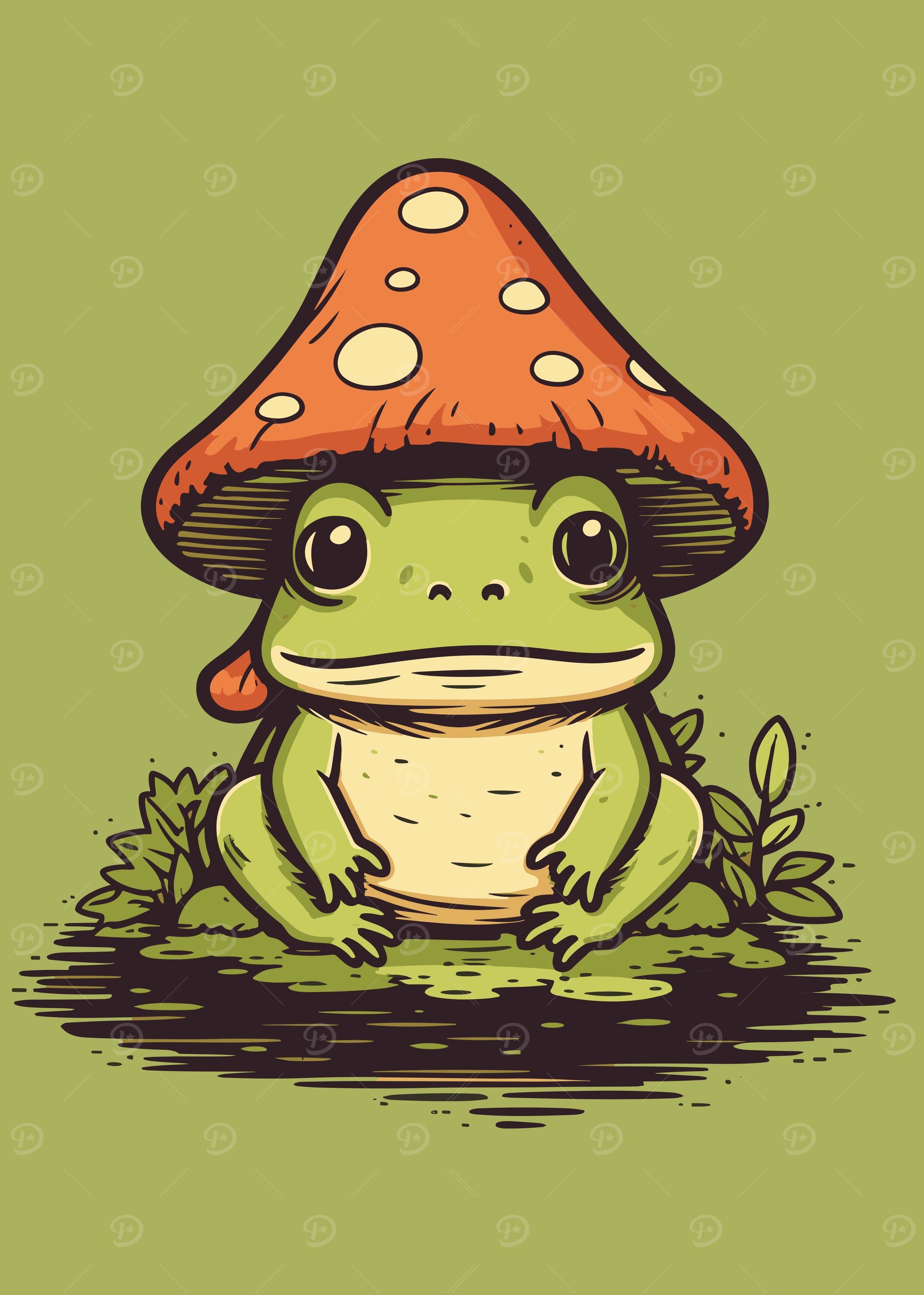 Frog Mushroom Cute