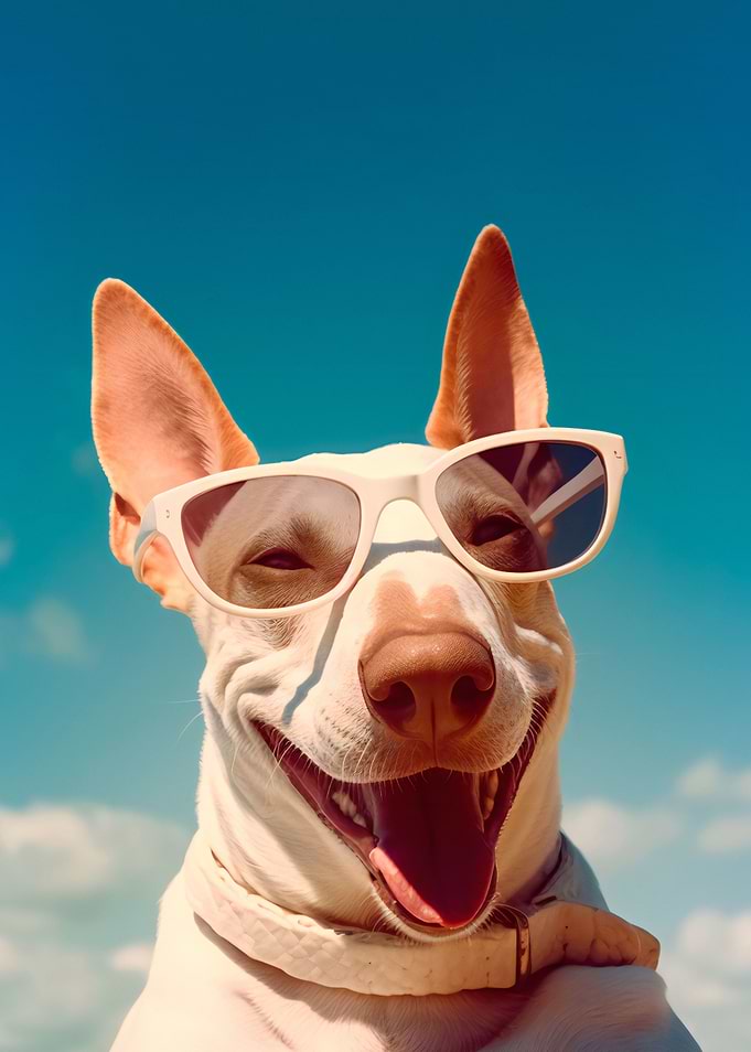 dog wearing glasses