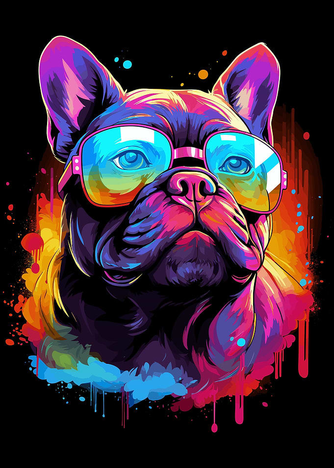 Synthwave French Bulldog
