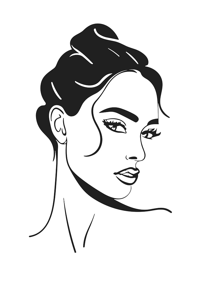 One Line Art Woman
