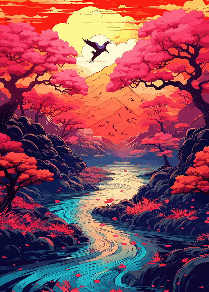 Abstract Colorful River