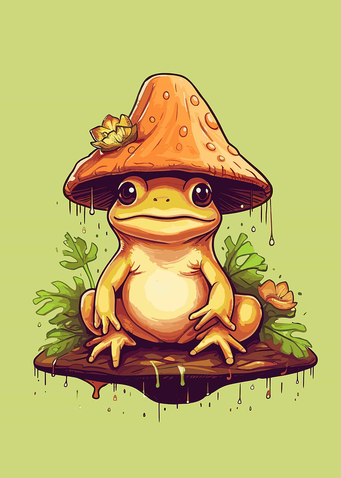 Frog Mushroom Cute