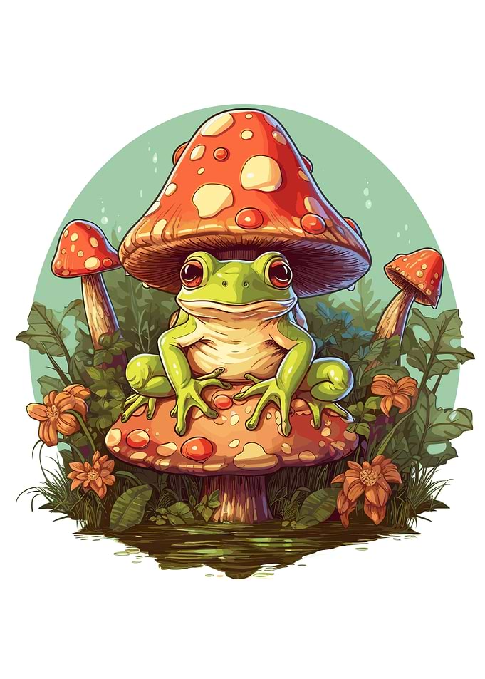 Frog Mushroom Cute