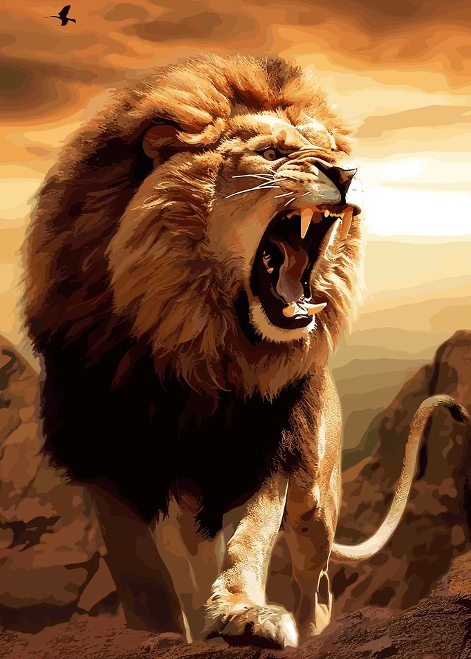Aggressive Angry Lion