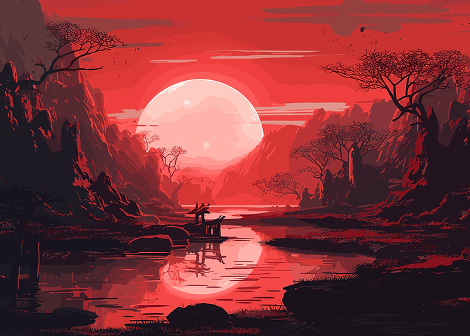 Moon Japanese Landscape
