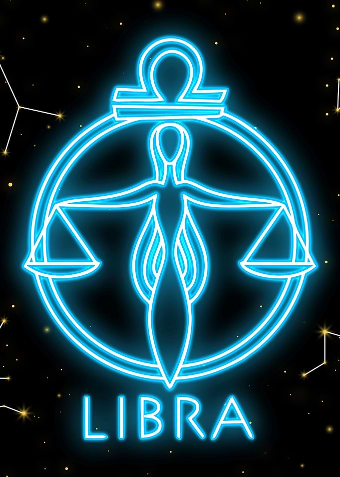 libra neon zodiac