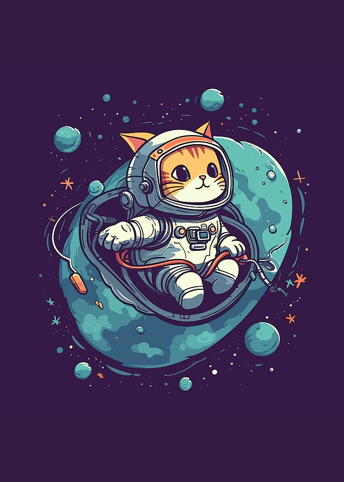 cute cat astronaut
