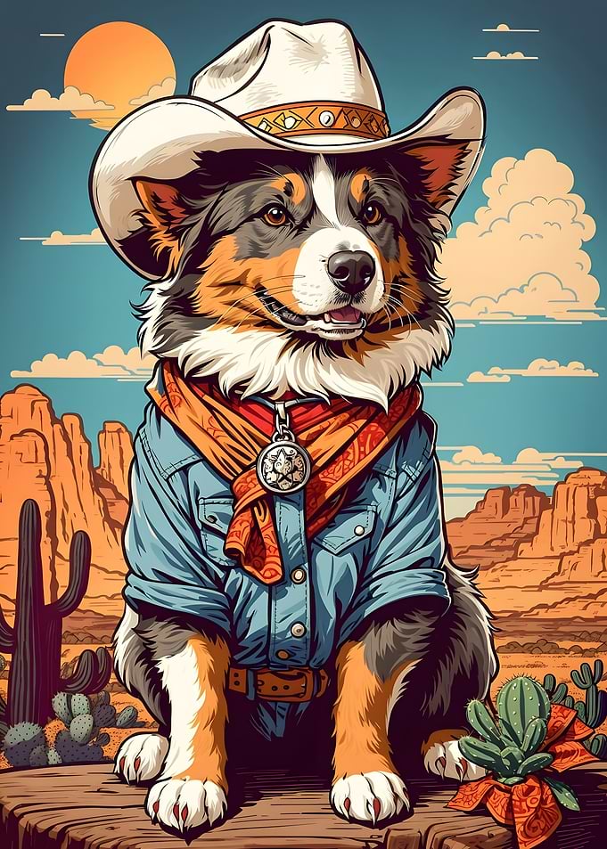Australian Shepherd Cowboy