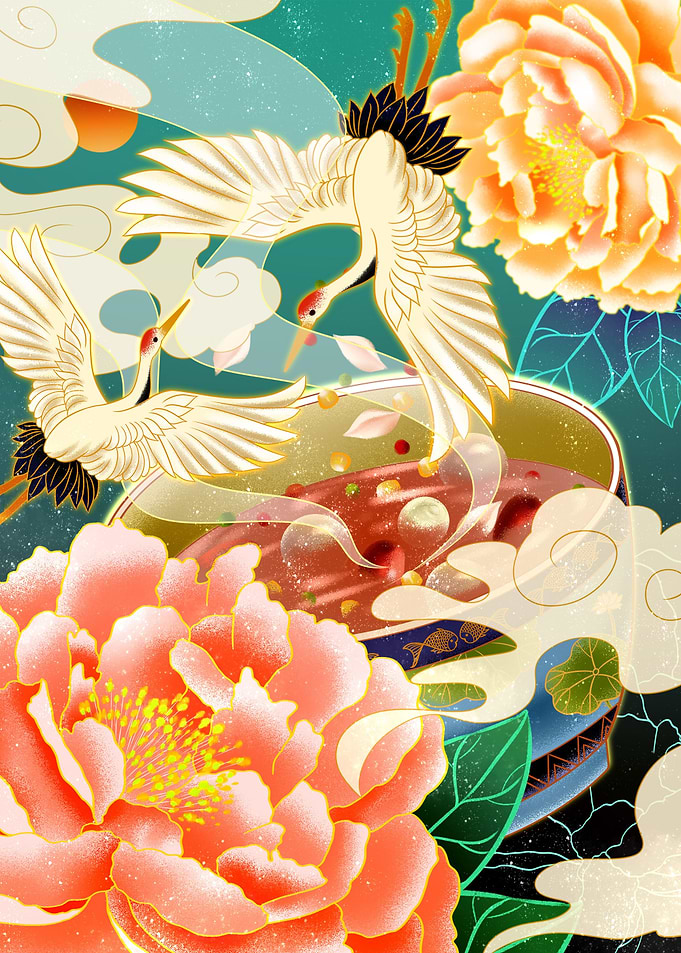 cranes bird japan art