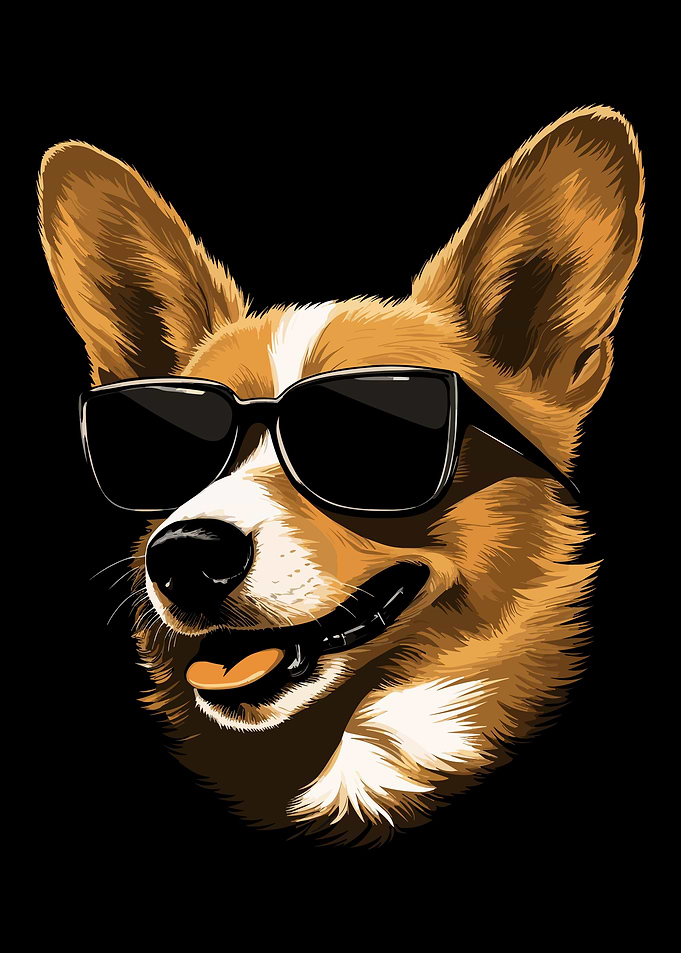 Corgi Sunglasses Cool Dj