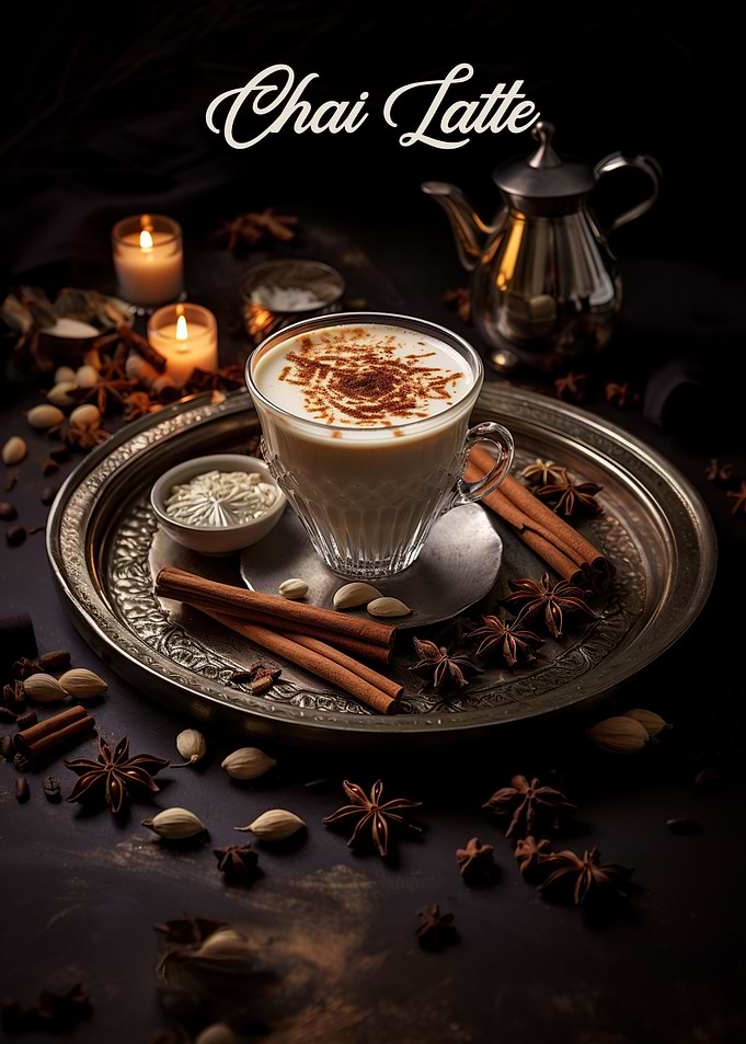 Chai Latte on a Tray