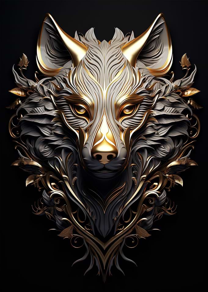 Golden Fox Surreal 3D