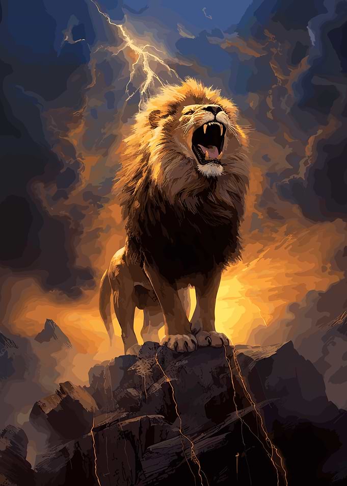 Aggressive Angry Lion