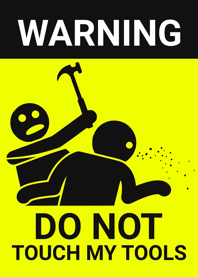 WARNING TOOLS HAMMER
