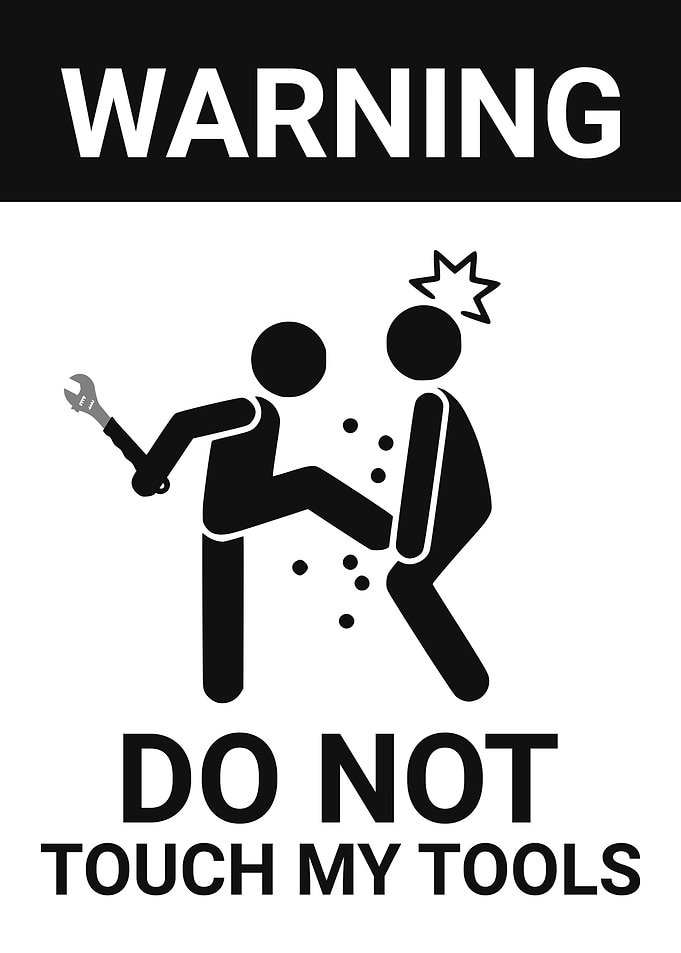 WARNING WHITE KICK WRENCH