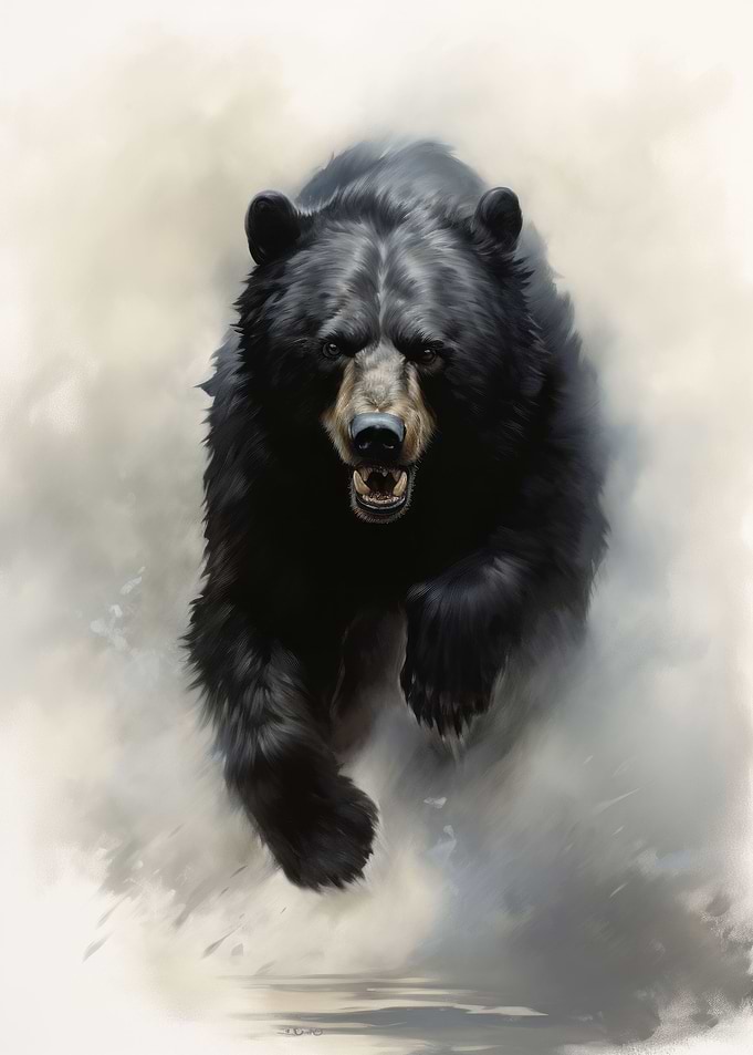 Running Black Bear