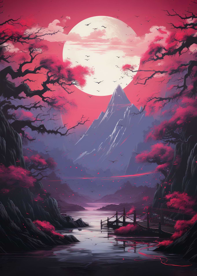 Vaporwave Japanese poster