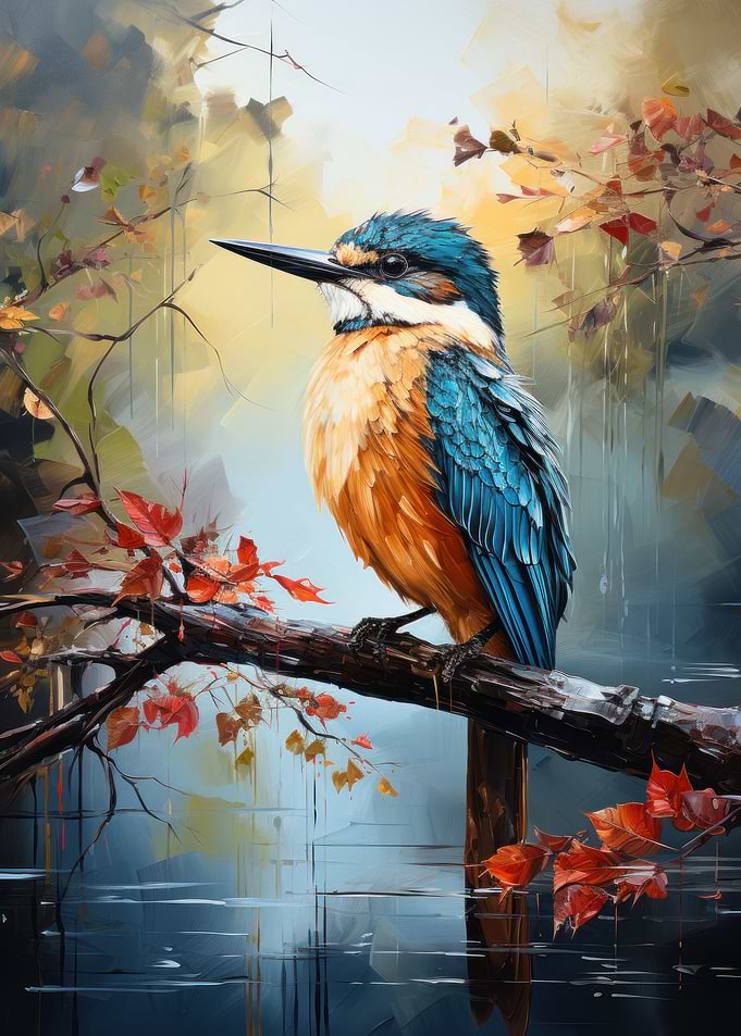 hummingbird over the water